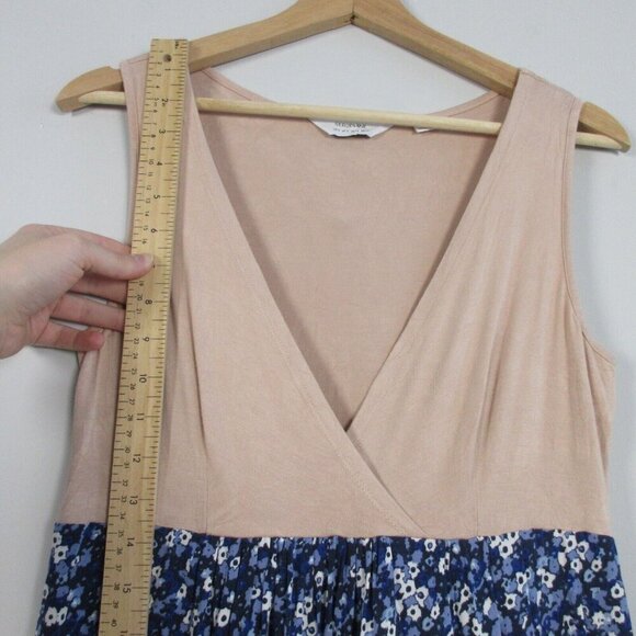 Seraphine Maternity Nursing Blue 4 Floral Contrast Maxi Dress Sleeveless 248 - Picture 7 of 10